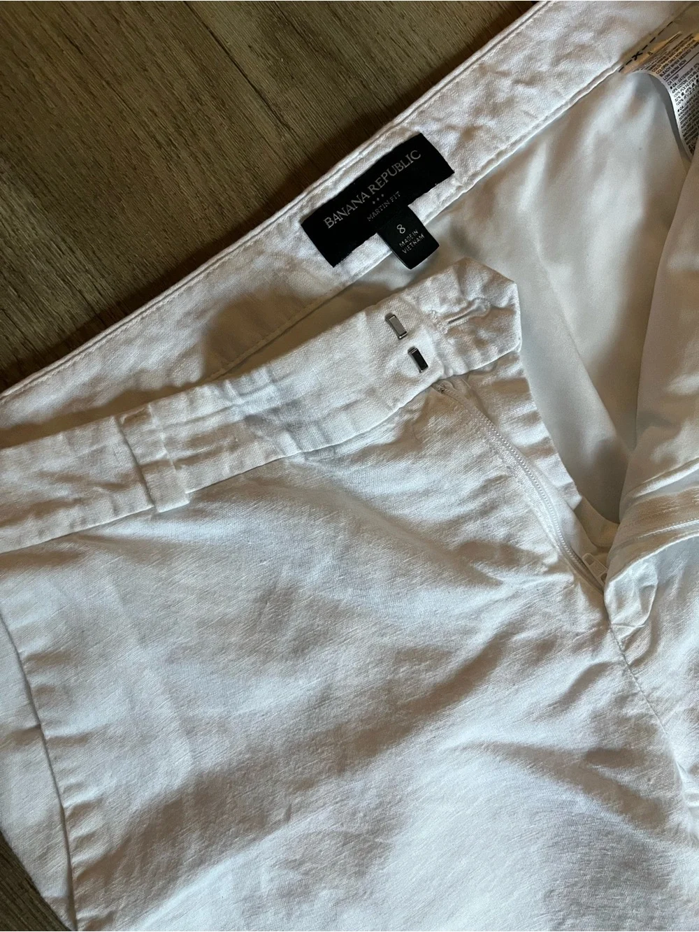 Banana Republic White Linen-Blend Trousers